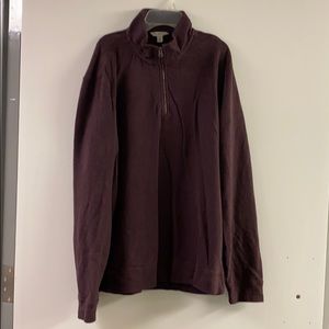 Wine long sleeved casual shirt with zipper